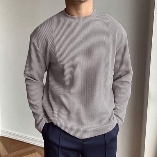 Men's Solid Strip Long Sleeve T-shirt 9261121011896