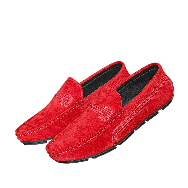 Men's Casual Solid Color Slip On Leather Flat Loafers Shoes 9888555663544
