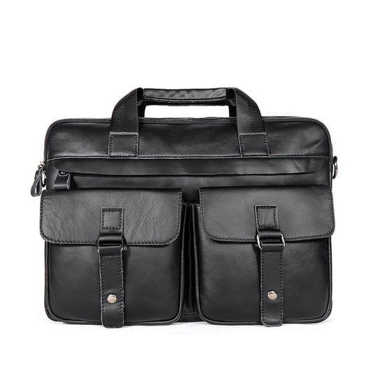 Men's Vintage Solid Color Leather Handbag 9890060861624