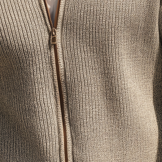 Men's Simple Solid Color Knitted Zipper Jacket DTT25081106