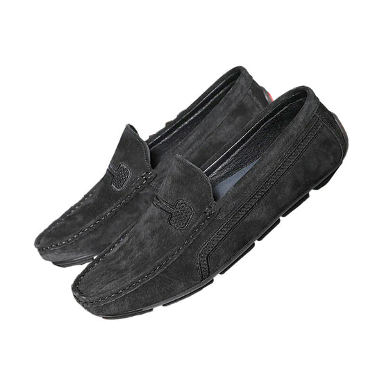 Men's Casual Solid Color Slip On Leather Flat Loafers Shoes 9888555663544