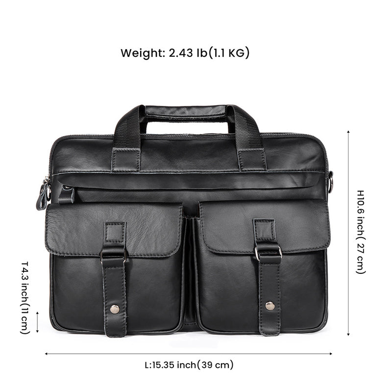 Men's Vintage Solid Color Leather Handbag 9890060861624