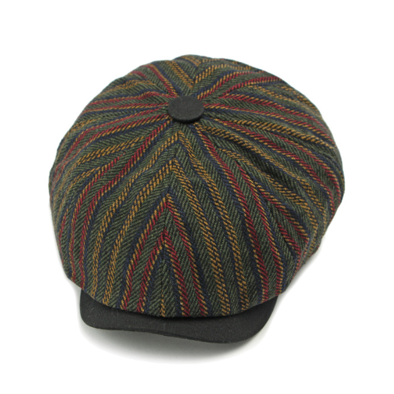 Men's Vintage Bohemian Striped Newsboy Hat 9893976604856