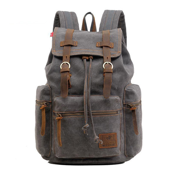 VINTAGE CANVAS MULTI-POCKET FLAP BACKPACK 9262187905208