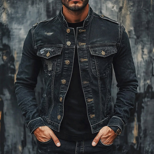 Men's Vintage Ripped Denim Jacket 9906101518520