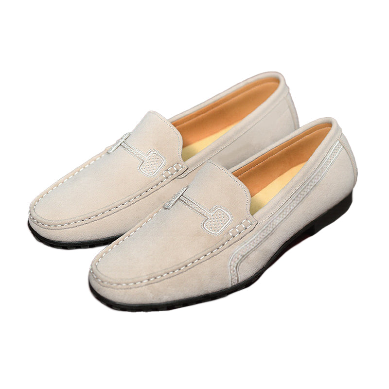 Men's Casual Solid Color Slip On Leather Flat Loafers Shoes Dtt555663544