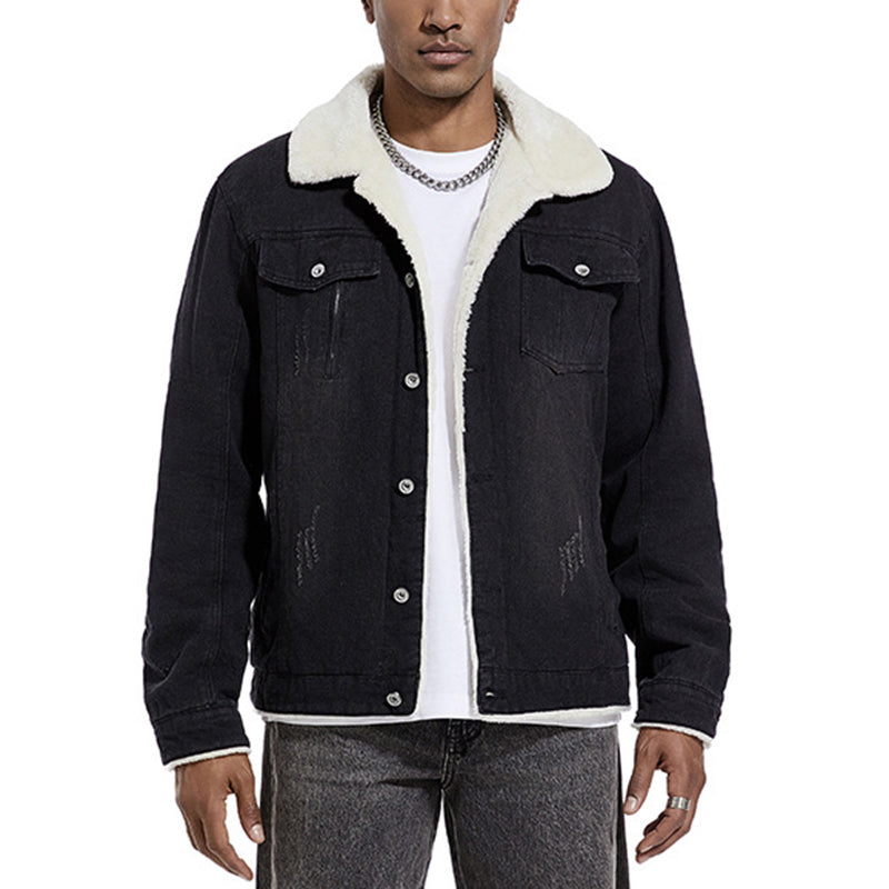 Men's Lapel Fleece Demin 9877945057464