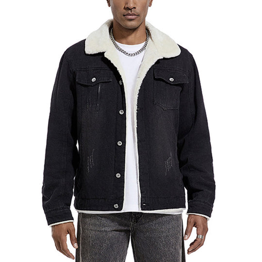 Men's Lapel Fleece Demin 9877945057464