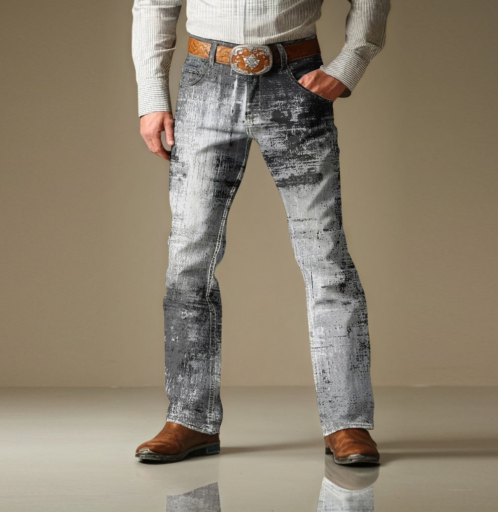 Men's Colorblock Side Pocket Straight Leg Vintage Pants 9945651314872
