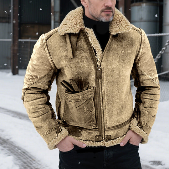 Men's Retro Zipper Thickened Coat Dtt101056184