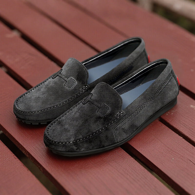 Men's Casual Solid Color Slip On Leather Flat Loafers Shoes Dtt555663544