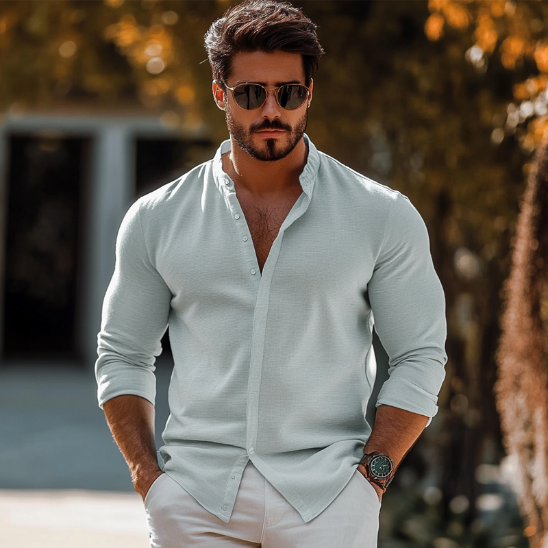 Men's Casual Loose Long Sleeve Shirt DTT25072903