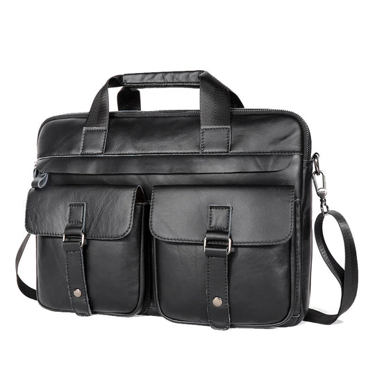 Men's Vintage Solid Color Leather Handbag 9890060861624