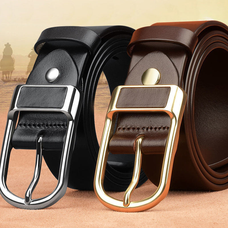 Business Casual PU Leather Square Buckle Cowboy Waistband Belt 9888555139256