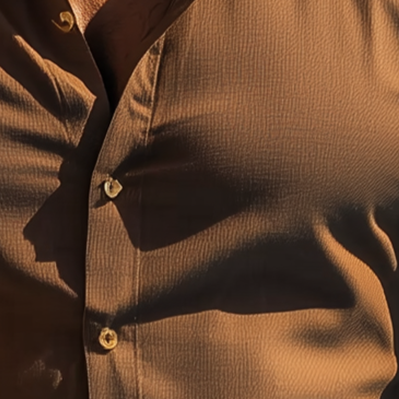 Men's Basic Solid Color Cotton Blend Long Sleeve Shirt DTT25072518