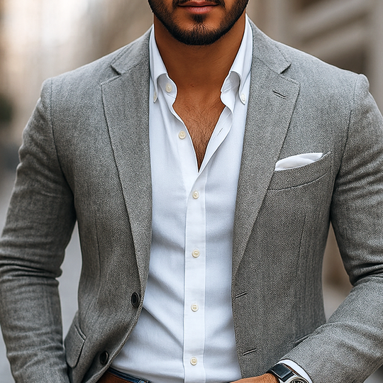 Men's Fashion Notch Lapel Two Buttons Casual Blazer DTT25072317