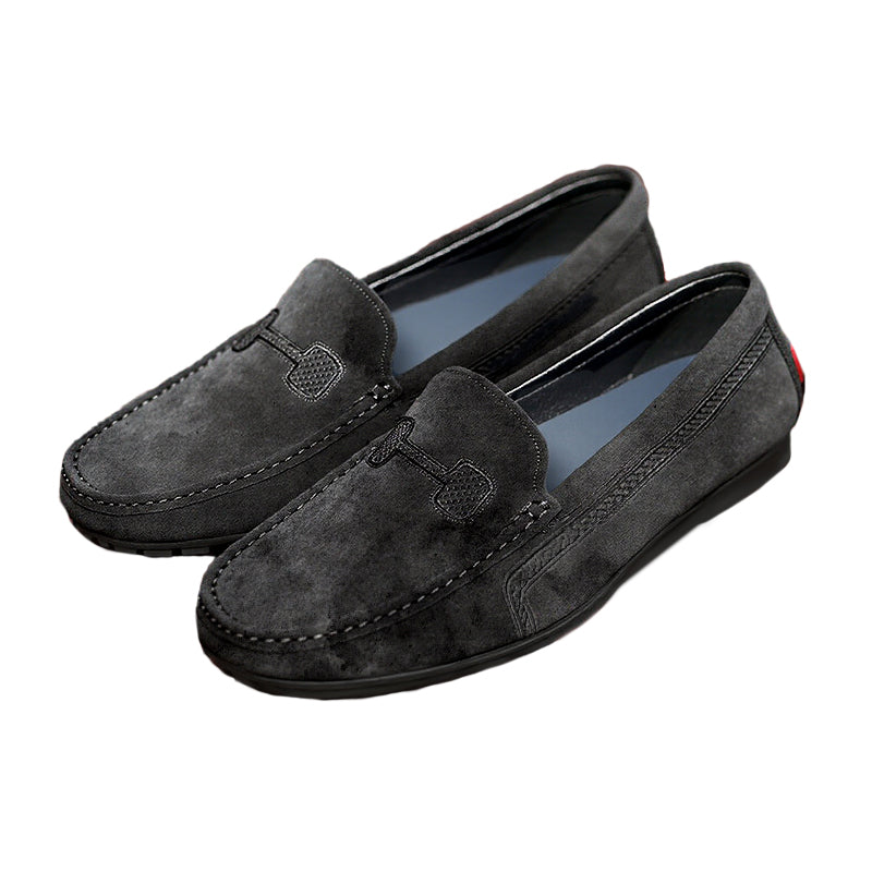 Men's Casual Solid Color Slip On Leather Flat Loafers Shoes Dtt555663544