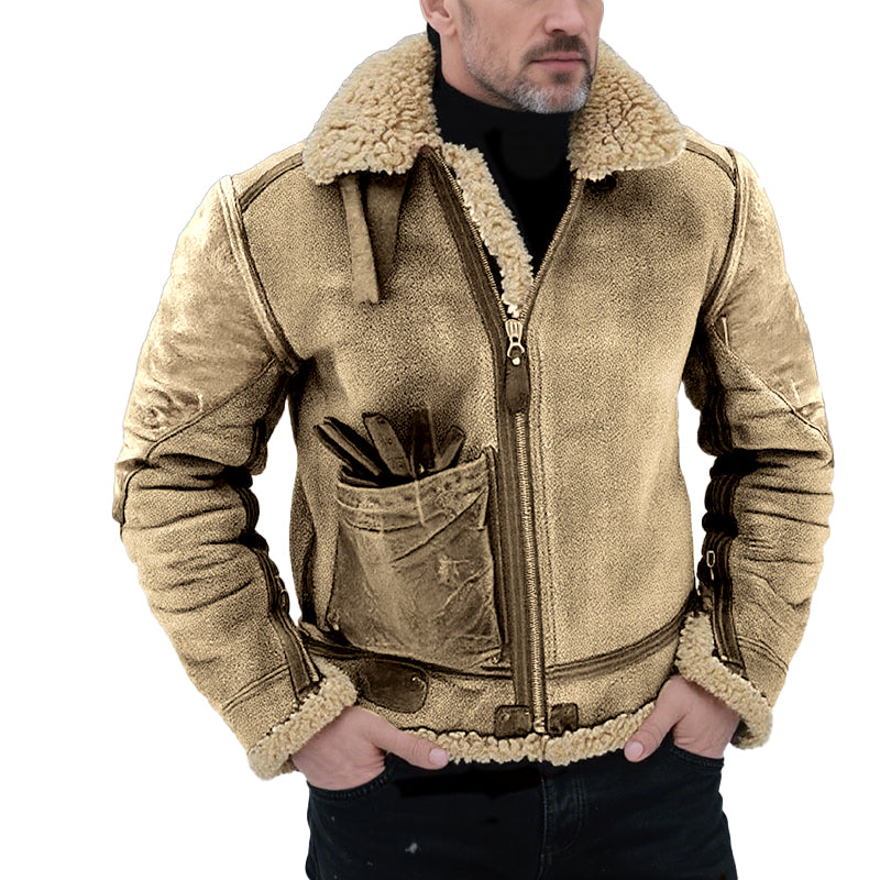 Men's Retro Zipper Thickened Coat Dtt101056184
