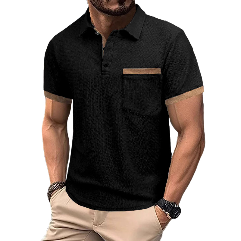 Men's Vintage Suede Short Sleeve POLO Shirt 9906103648440