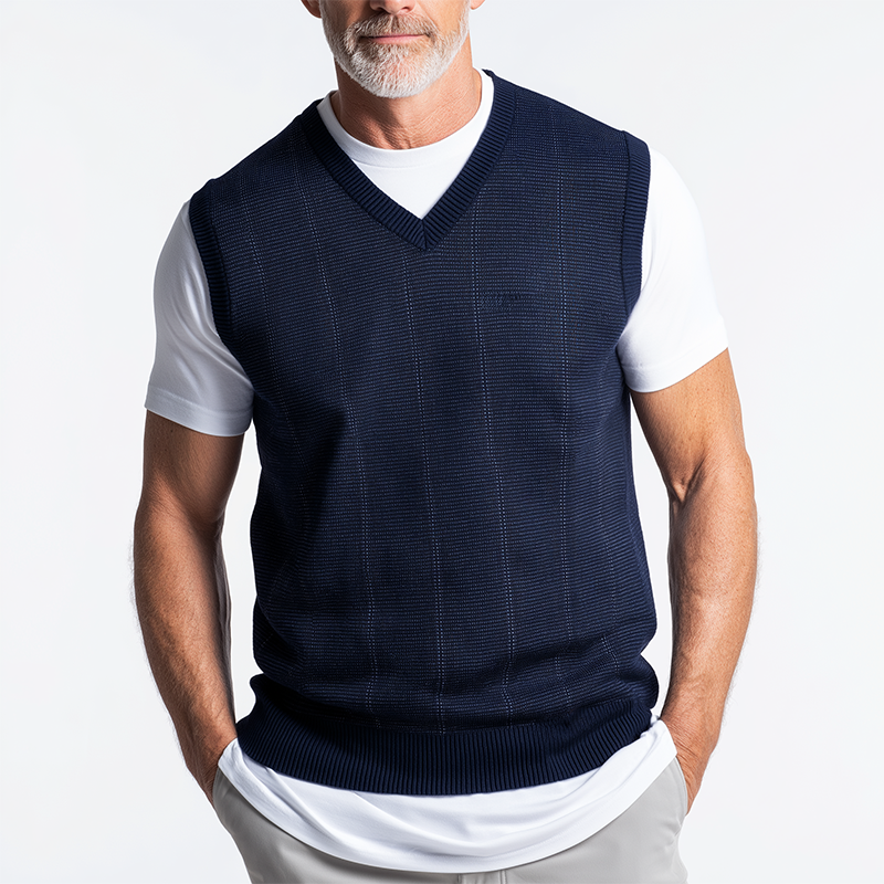 Men's Vintage Striped Knit Vest DTT25081112