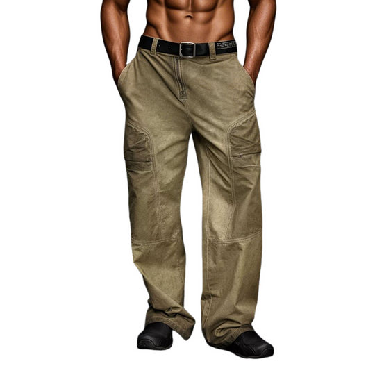 Men's Fashion Loose Distressed Multi-Pocket Cargo Pants DDT25052801