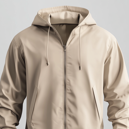 Men's Solid Long Sleeve Slant Pocket Windproof Drawstring Hooded Jacket 9951402098872