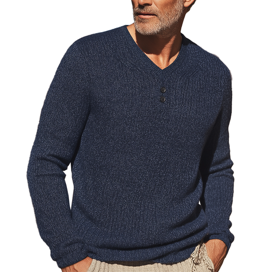 Men's Fashion Mixed Color Knitted Long Sleeve Sweater DTT25081813