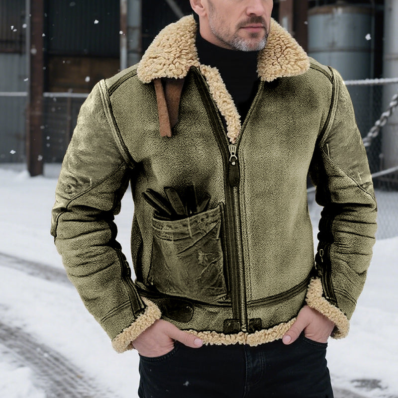 Men's Retro Zipper Thickened Coat Dtt101056184
