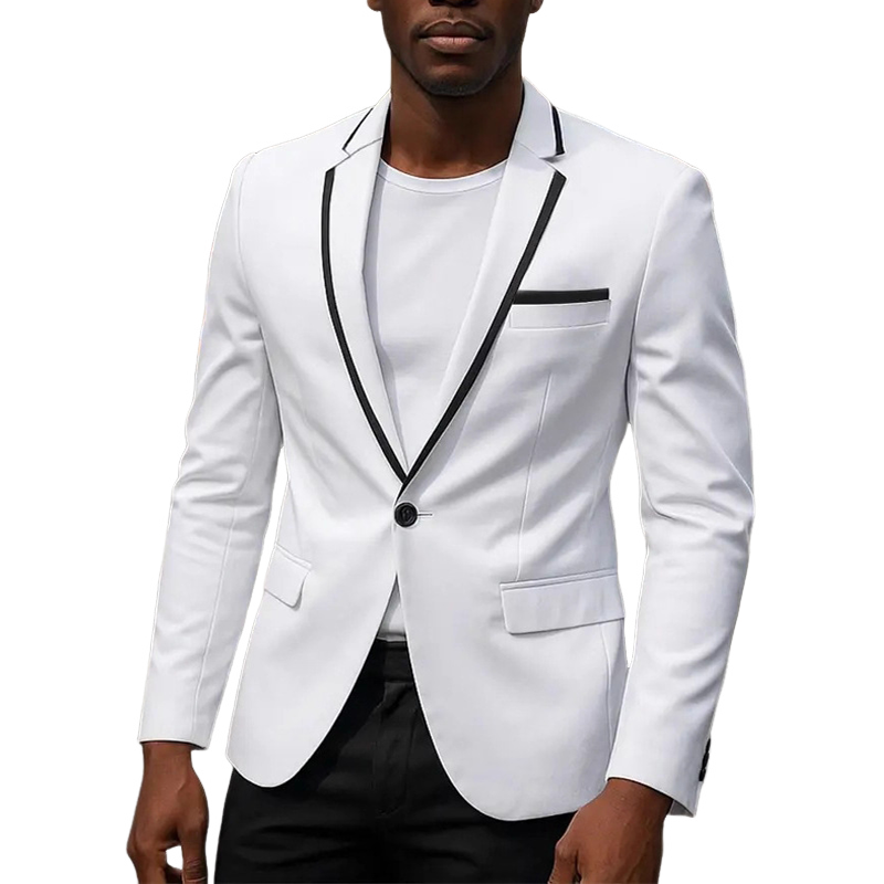 Men's Contrasting Color Casual Single-breasted Blazer DTT25072508