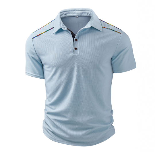 Men's Waffle Stitching Short-sleeved POLO Shirt DTT25080111