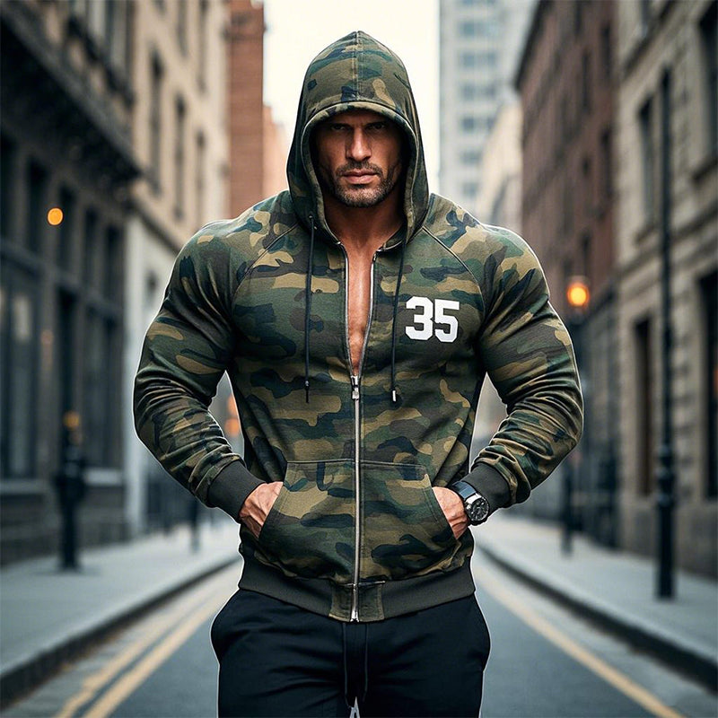 Men's Outdoor Camouflage Print Zip-Up Hoodie Jacket 9902008991928