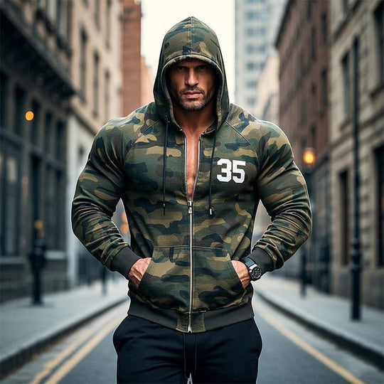 Men's Outdoor Camouflage Print Zip-Up Hoodie Jacket 9902008991928