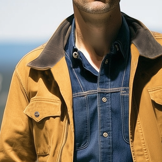 Men's Spring And Autumn Retro Colorblock Collar Zipper Jacket DTT25082036