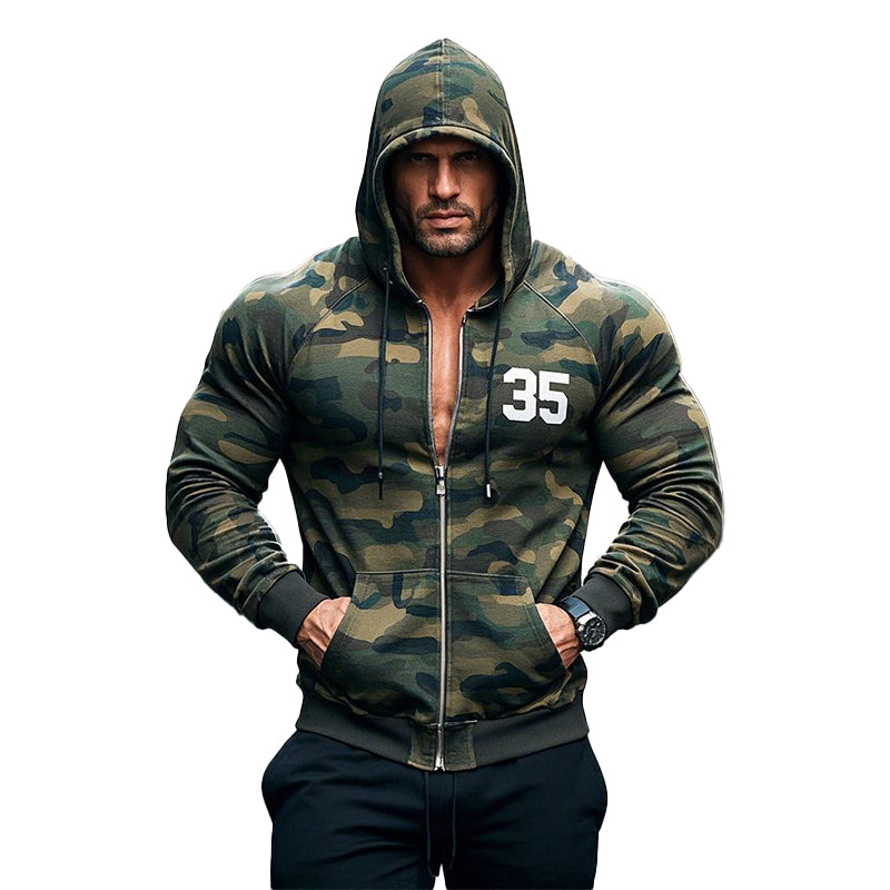 Men's Outdoor Camouflage Print Zip-Up Hoodie Jacket 9902008991928