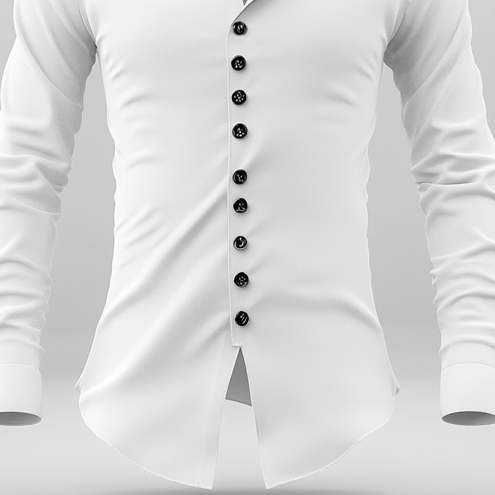 Men's Stand Collar Contrast Button Long Sleeve Shirt 9913233899704