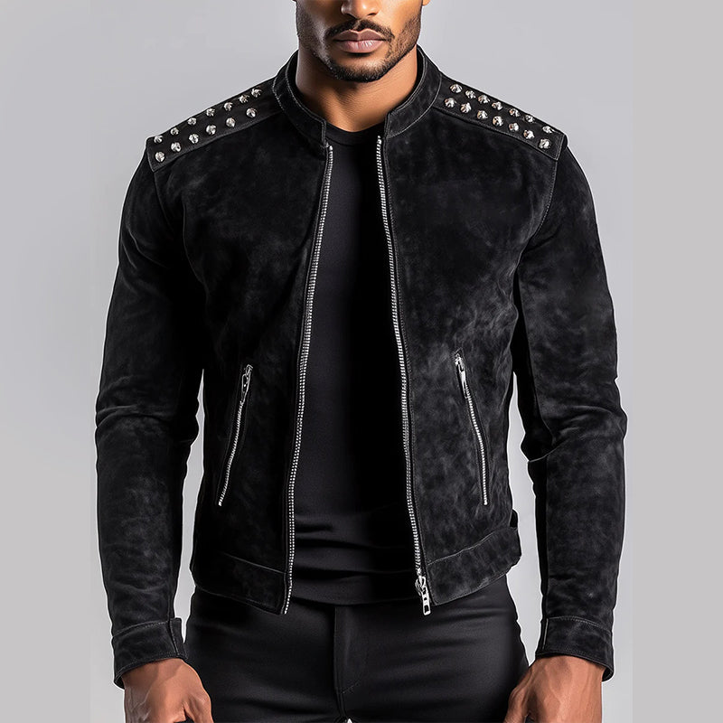 Exquisite Black Suede Jacket 9904639934648