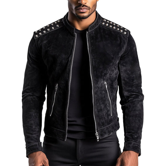 Exquisite Black Suede Jacket 9904639934648