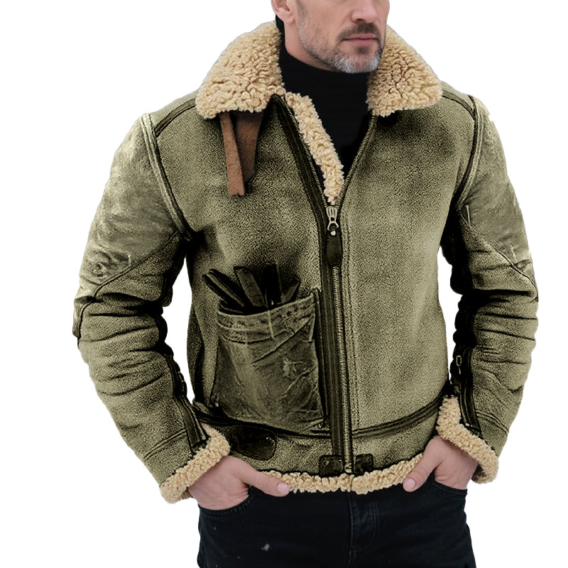 Men's Retro Zipper Thickened Coat Dtt101056184