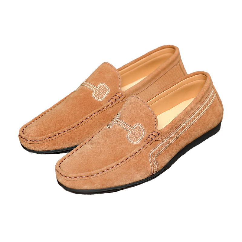 Men's Casual Solid Color Slip On Leather Flat Loafers Shoes Dtt555663544