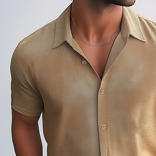 Men's Summer Twill Printed Casual Short Sleeve Shirt DTT25061103