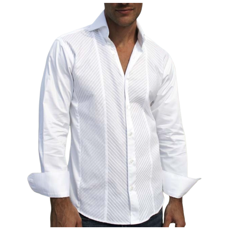 Men's Versatile Twill Lapel Long-sleeved Shirt 9892053319864