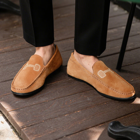 Men's Casual Solid Color Slip On Leather Flat Loafers Shoes Dtt555663544