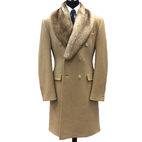 Men's Fashion Casual Fur Lapel Collar Graphic Pattern Long Sleeve Coat 9888554909880