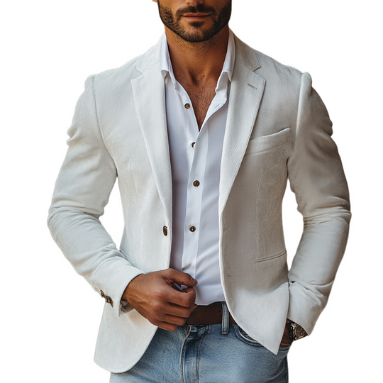 Men's Corduroy Notch Lapel Two Buttons Blazer DTT25082032