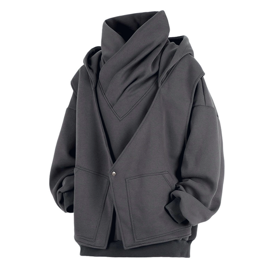 Men's Lightweight Casual Blended Hooded Fake Two-Piece Jacket 9907264651448