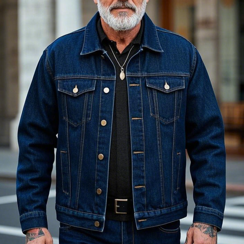 Men's Classic Casual Lapel Denim Jacket 9903259287736