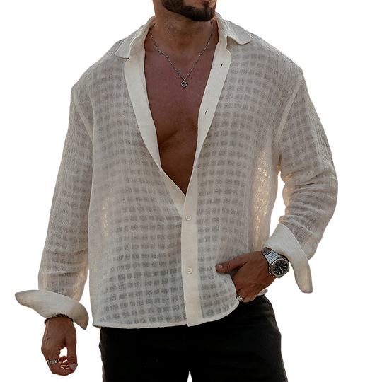 Men's Retro Casual Plaid Loose Lapel Long Sleeve Shirt DTT25072905