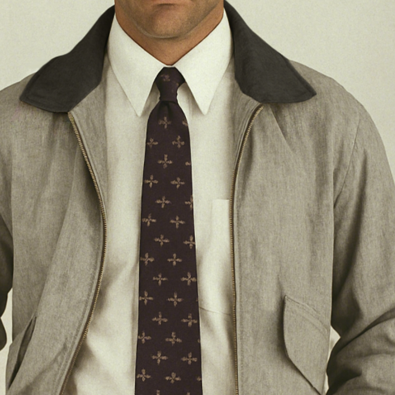 Men's Casual Retro Style Cotton And Linen Zipper Lapel Jacket DTT25081320