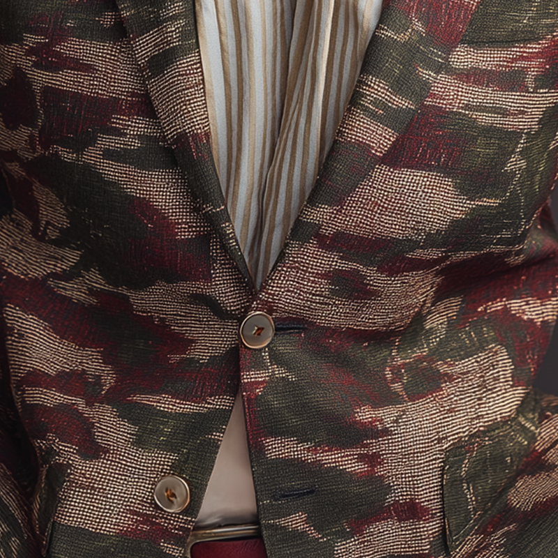 Men's Stylish Camouflage Print Suit Jacket DTT25081406