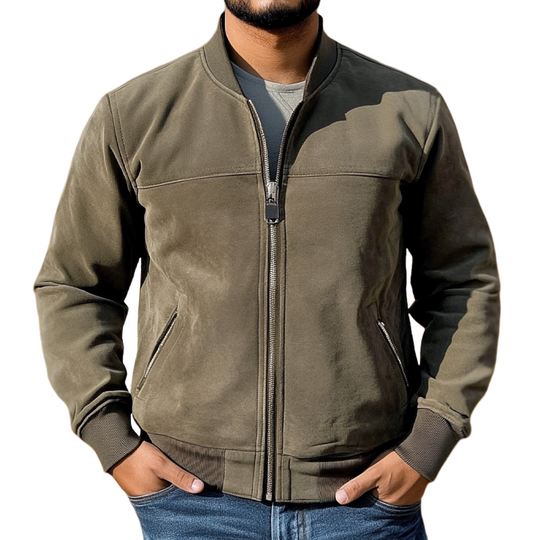 Men's Casual Baseball Collar Zip-Up Jacket DTT25082702